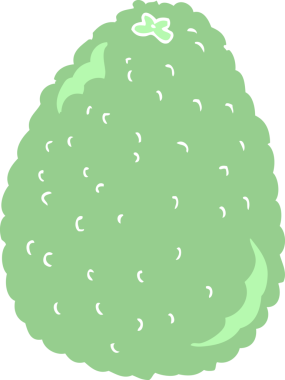 Bir insan tarafından çizilen avokadonun düz renk çizimi