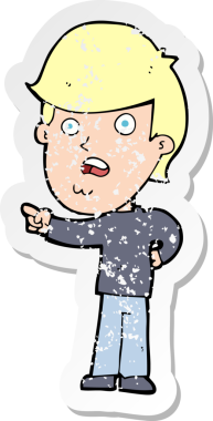 İnsan tarafından çizilmiş bir karikatürün gerilimli çıkartması.