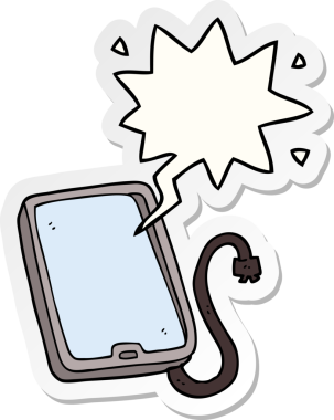 bir insan tarafından çizilmiş konuşma kabarcığı etiketli çizgi film bilgisayar tableti