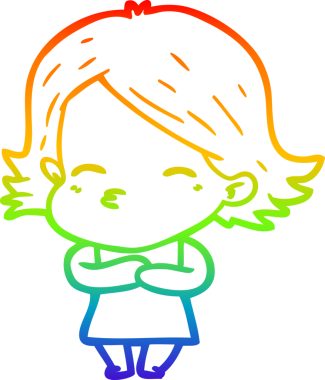 gökkuşağı gradyan çizimi bir insan tarafından çizilmiş bir karikatür kadın