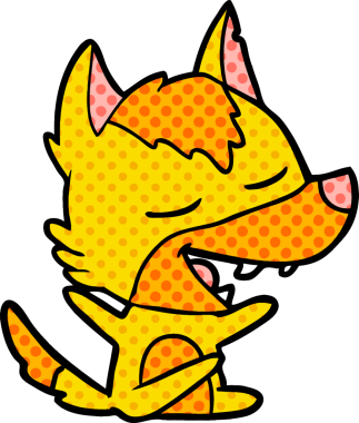 Bir insan tarafından çizilmiş tilki çizgi film karakteri