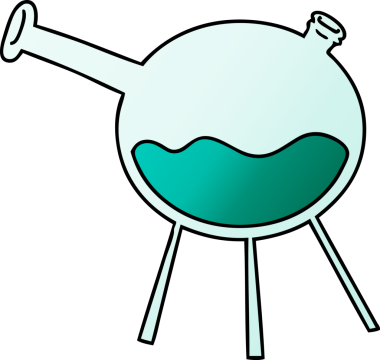 Bir insan tarafından çizilmiş bir bilim test tüpünün gradyan karikatürü.