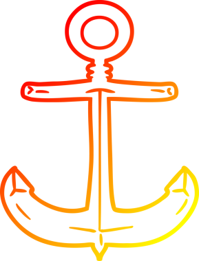 Bir insan tarafından çizilen çizgi film çapasının sıcak gradyan çizimi