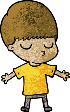 Bir insan tarafından çizilmiş sakin çocuk çizgi filmi.