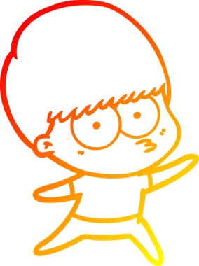 Bir insan tarafından çizilmiş gergin bir çizgi film çocuğunun çizimi.