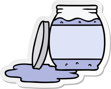 Bir insan tarafından çizilmiş çilek reçelinin el çizimi karikatür karikatürü