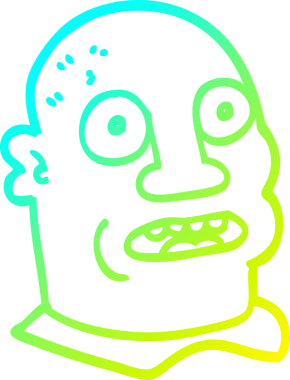 Bir insan tarafından çizilmiş bir karikatür adamın soğuk gradyan çizgisi