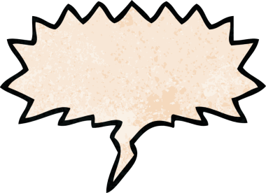 bir insan tarafından çizilmiş retro desenli konuşma baloncuğu ile retro desenli çizgi film konuşma kabarcığı