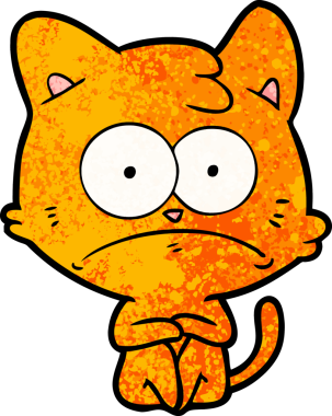 bir insan tarafından çizilmiş sinirli bir kedi.