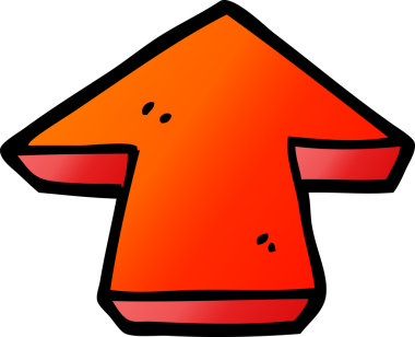 bir insan tarafından çizilmiş vektör gradyan çizgi film ok sembolü