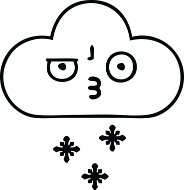 Bir insan tarafından çizilmiş fırtına kar bulutu çizimi