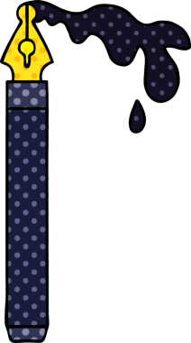 Bir insan tarafından çizilmiş çizgi roman tarzı garip mürekkep kalemi.