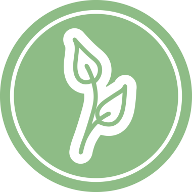 Bir insan tarafından çizilmiş doğal yaprak dairesel simgesi