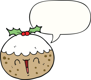 Bir insan tarafından çizilmiş tatlı bir çizgi film pudingi.