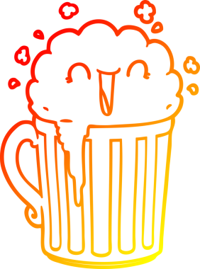 Bir insan tarafından çizilmiş mutlu bir çizgi film kupası çizimi.