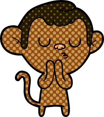 Bir insan tarafından çizilmiş çizgi maymun.