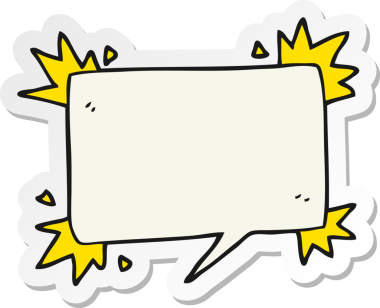 Bir insan tarafından çizilmiş bir karikatür konuşma kabarcığı sembolünün etiketi