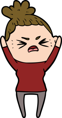 Bir insan tarafından çizilmiş kızgın bir kadın.