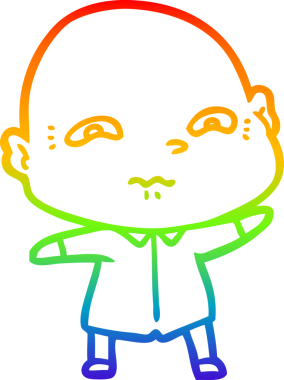 gökkuşağı gradyanı çizimi bir insan tarafından çizilmiş gergin bir adamın çizimi