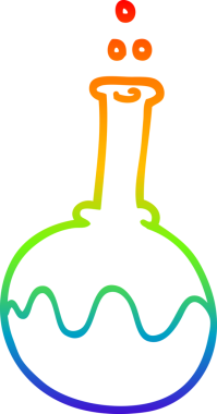 gökkuşağı gradyan çizgi çizimi bir insan tarafından çizilmiş bir karikatür bilim tüpü