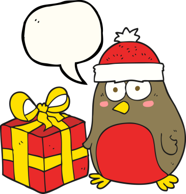 Bir insan tarafından çizilmiş serbest konuşma balonu karikatürü Noel ardılı.