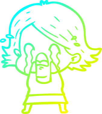 Bir insan tarafından çizilmiş ağlayan bir karikatür çizimi.