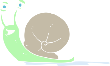 Bir insan tarafından çizilmiş salyangozun düz renk çizimi