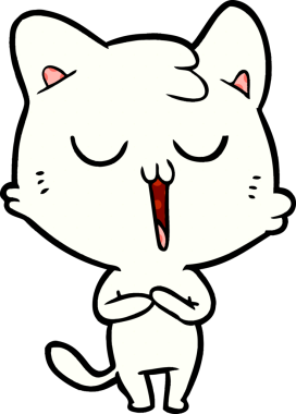 Bir insan tarafından çizilmiş çizgi film kedisi.