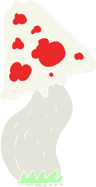 Bir insan tarafından çizilmiş mantarın düz renk çizimi