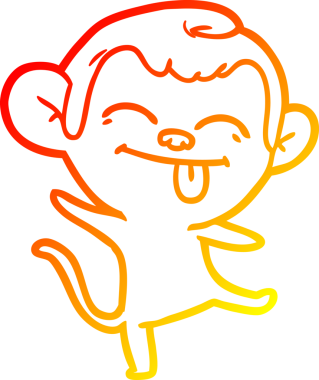 Bir insan tarafından çizilmiş komik çizgi film maymunu çizimi.