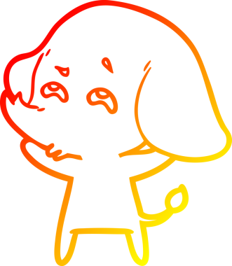 Bir insan tarafından çizilmiş bir filin sıcak çizgi çizimi