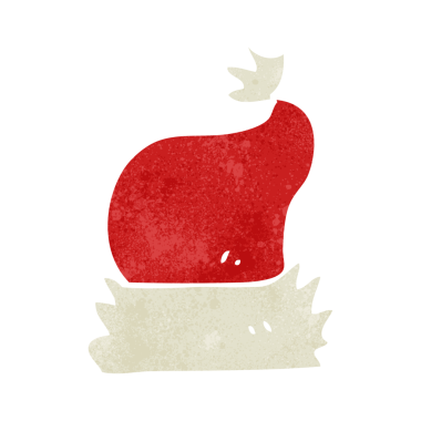 Bir insan tarafından çizilmiş eski bir karikatür Noel şapkası.