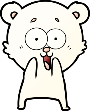 Bir insan tarafından çizilmiş heyecanlı oyuncak ayı karikatürü.