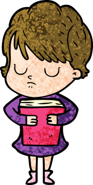 Bir insan tarafından çizilmiş karikatür kadın.