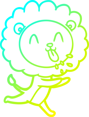 Bir insan tarafından çizilmiş mutlu çizgi film aslanı çizimi.