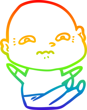 gökkuşağı gradyanı çizimi bir insan tarafından çizilmiş gergin bir adamın çizimi