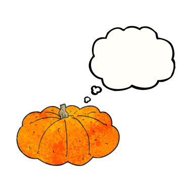 Bir insan tarafından çizilmiş serbest çizim düşünce balonu desenli kabak.