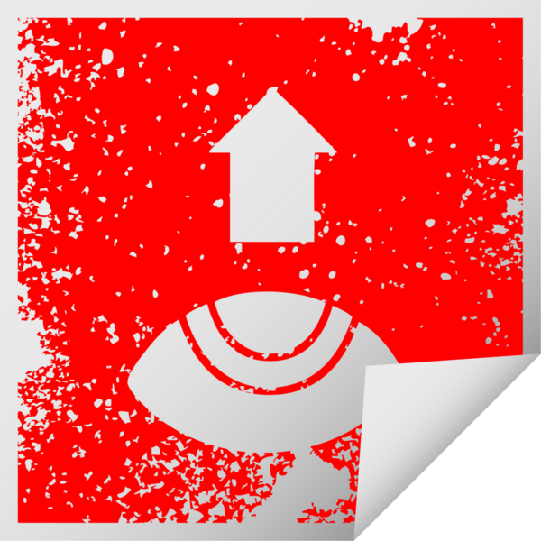 Sıkıntılı kare soyma etiketi bir insan tarafından çizilmiş bir gözün sembolü.