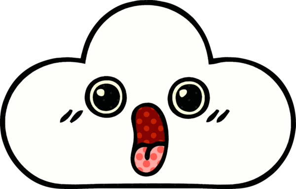 bir insan tarafından çizilmiş bir bulutun çizgi roman tarzı