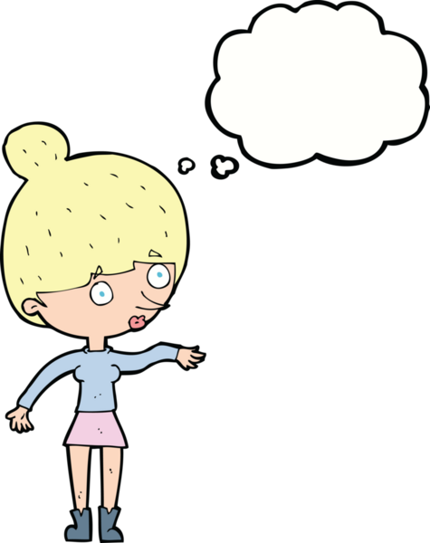 Bir insan tarafından çizilmiş düşünce balonlu bir karikatür.