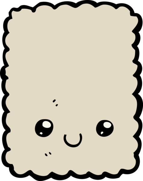 Bir insan tarafından çizilmiş çizgi film bisküvisi