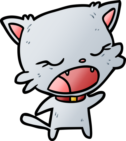 Bir insan tarafından çizilmiş şirin çizgi film kedisi.