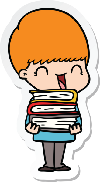 Bir insan tarafından çizilmiş mutlu bir çizgi film çocuğunun çıkartması.