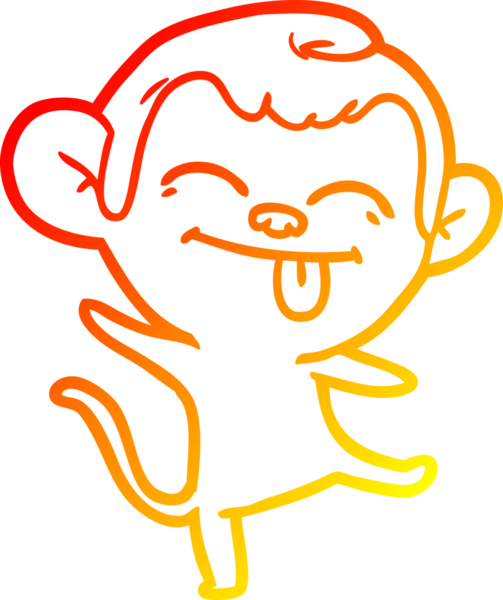 Bir insan tarafından çizilmiş komik çizgi film maymunu çizimi.