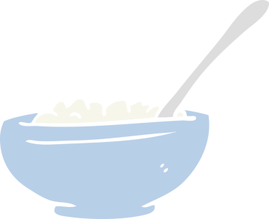 Bir insan tarafından çizilmiş düz renkli pirinç kasesi.