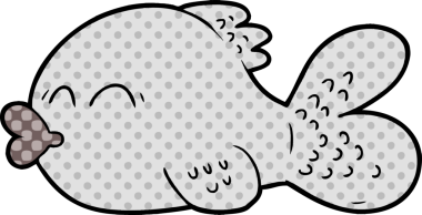 bir insan tarafından çizilmiş karikatür balığı