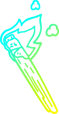 Bir insan tarafından çizilen yanan meşale damgasının soğuk gradyan çizimi