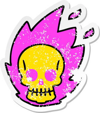 Bir insan tarafından çizilmiş garip bir el karikatürü kafatası.