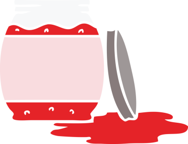 Bir insan tarafından çizilmiş bir çilek reçeli karalaması.