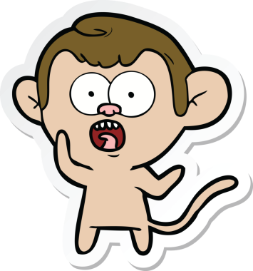 Bir insan tarafından çizilmiş bir karikatür çıkartması.